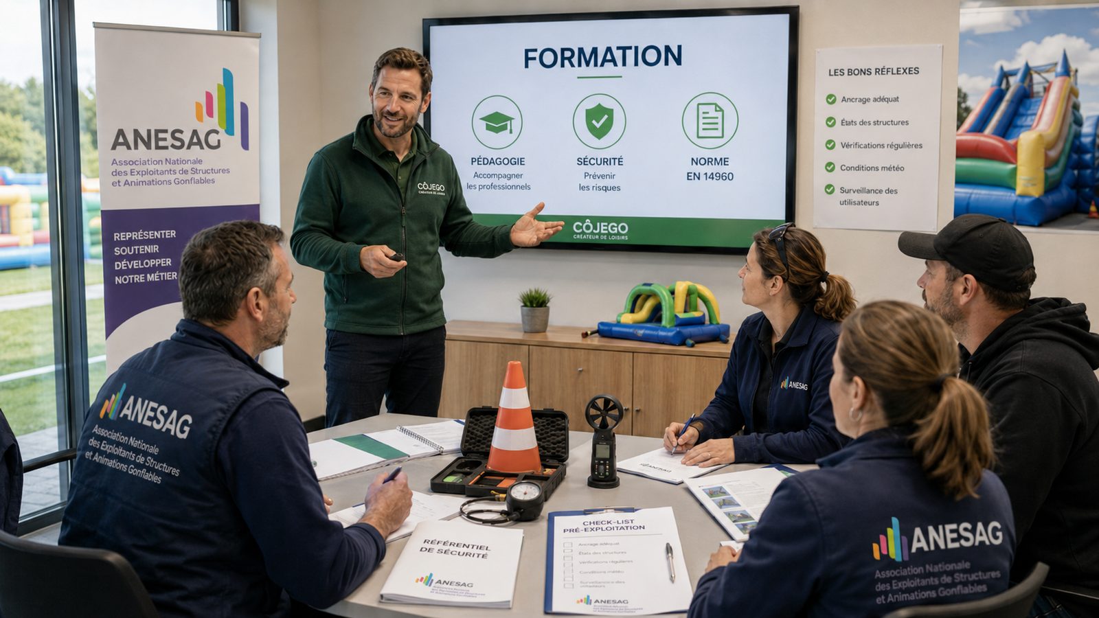 Illustration : session de formation CÔJEGO pour des adhérents de l’ANESAG