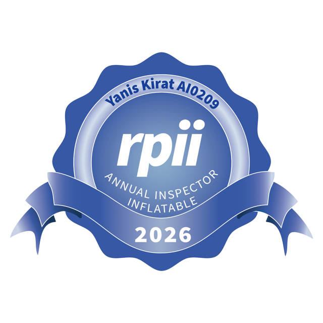 Badge RPII 2026 — inspecteur annuel de structures gonflables, n° AI0209